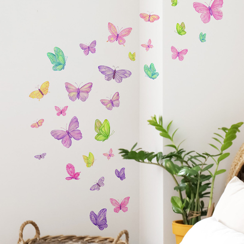 Pvc Panel Background - Romantyczny motyl Naklejki ścienne Kreatywny wystrój